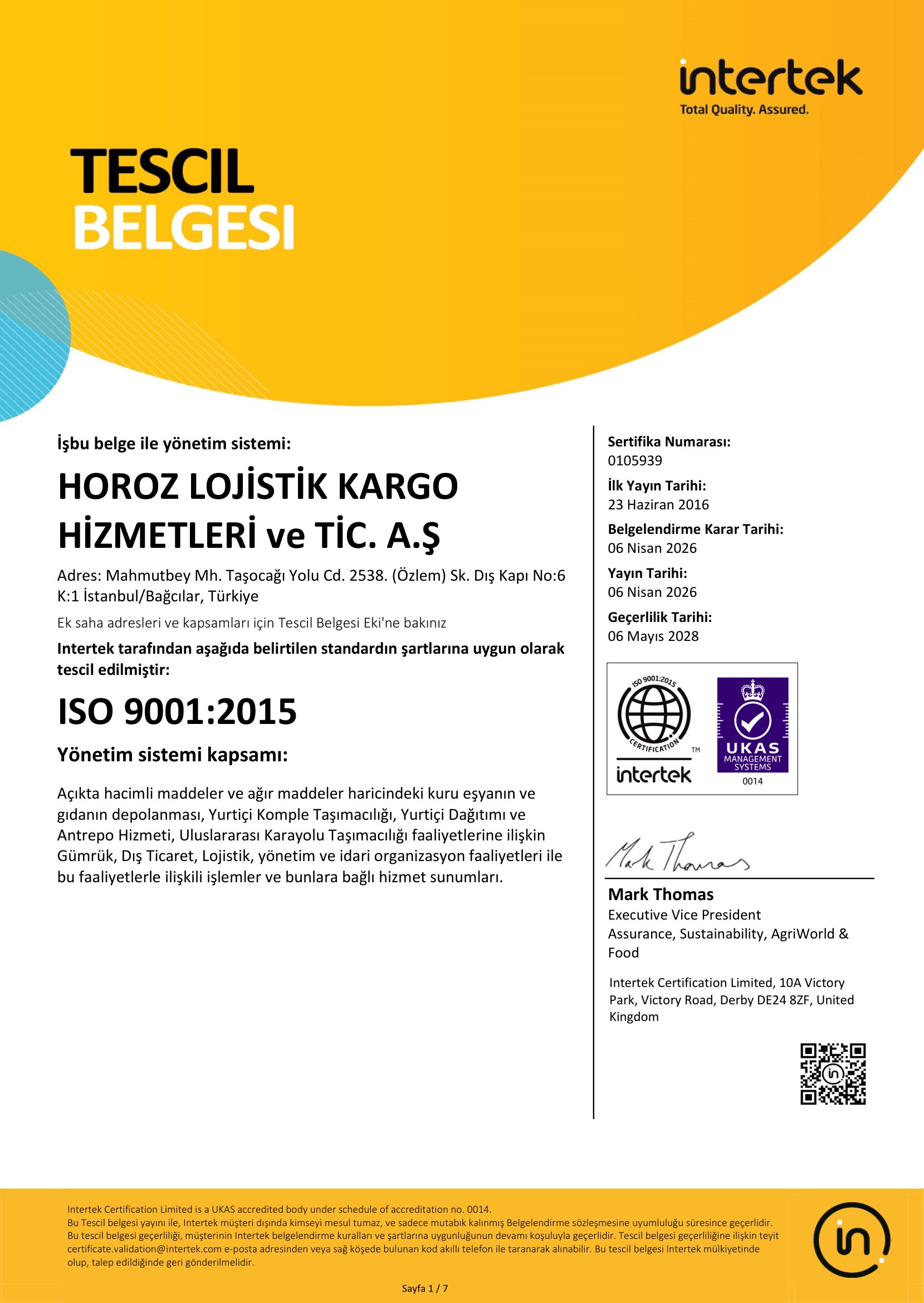 ISO 9001:2015 KALİTE YÖNETİM SİSTEMİ