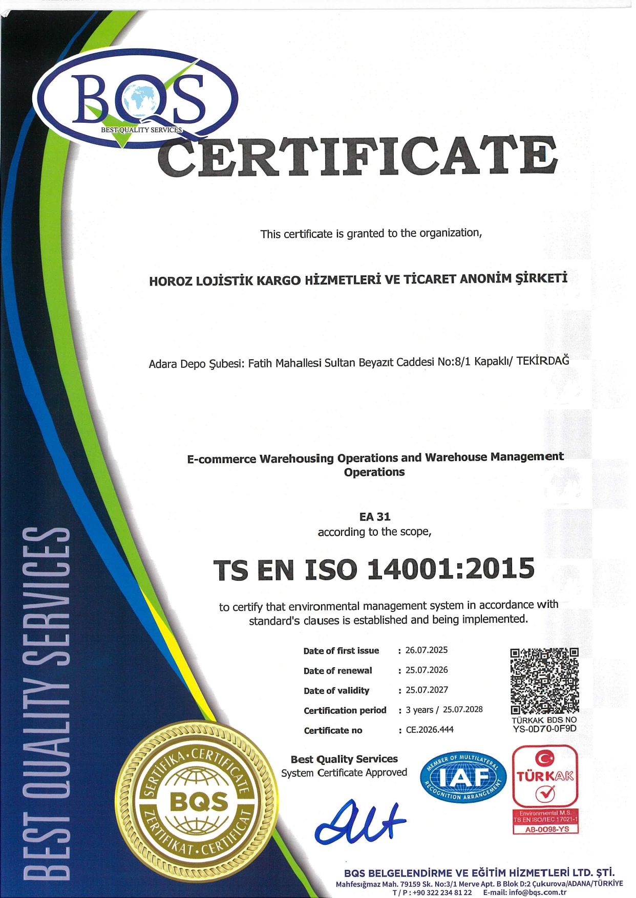 ISO 14001:2015 ENVIRONMENTAL MANAGEMENT SYSTEM AND ISO 50001:2018 ENERGY MANAGEMENT SYSTEM