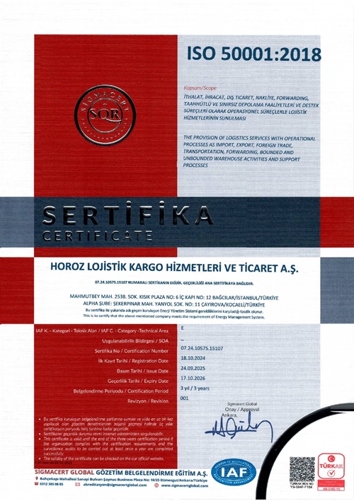 ISO 14001:2015 ÇEVRE YÖNETİM SİSTEMİ VE ISO 50001:2018 ENERJİ YÖNETİM SİSTEMİ