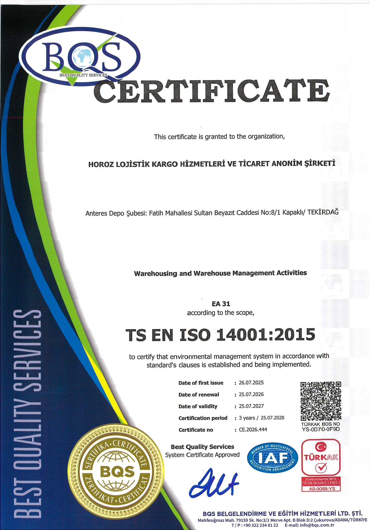 ISO 14001:2015 ENVIRONMENTAL MANAGEMENT SYSTEM AND ISO 50001:2018 ENERGY MANAGEMENT SYSTEM