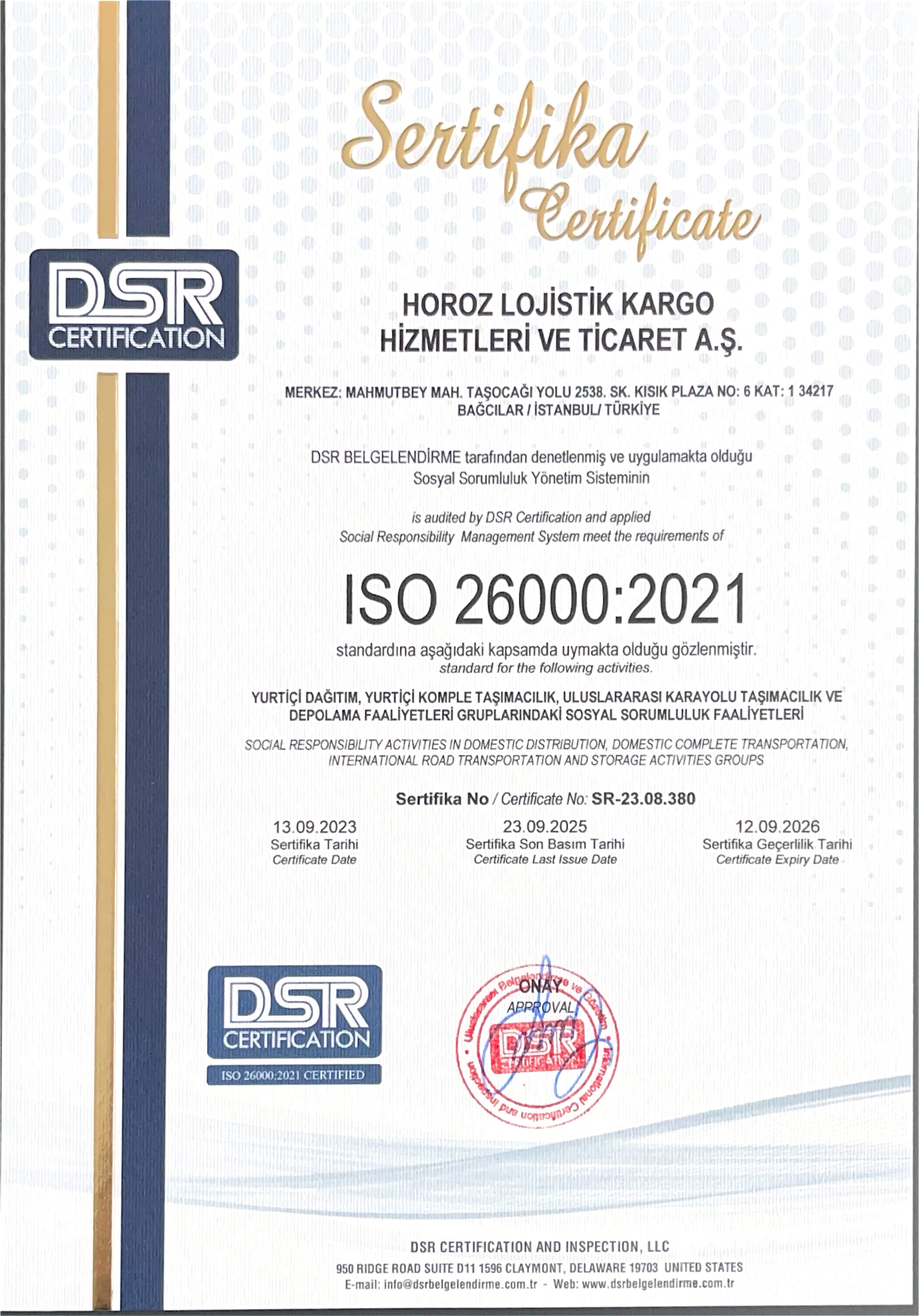 ISO 26000:2021 SOSYAL UYGUNLUK YÖNETİM SİSTEMİ