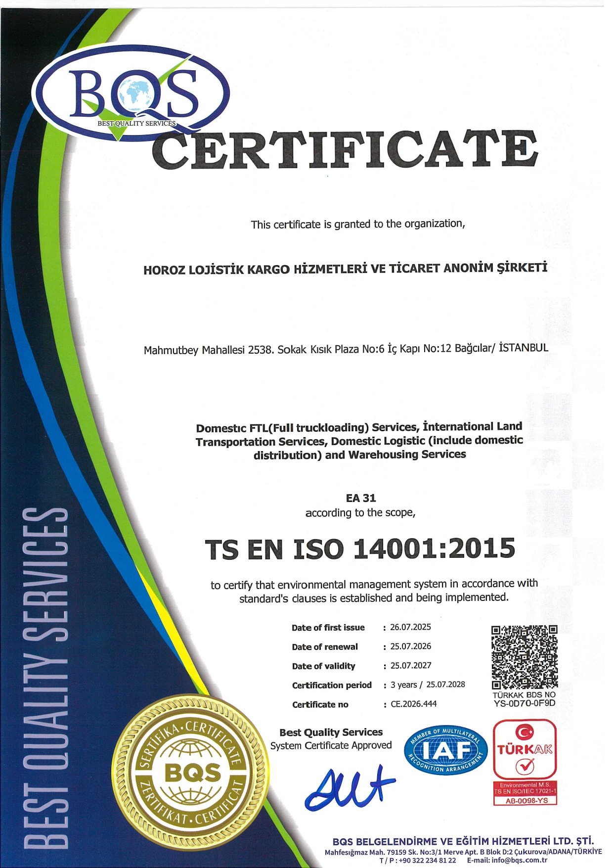 ISO 14001:2015 ENVIRONMENTAL MANAGEMENT SYSTEM AND ISO 50001:2018 ENERGY MANAGEMENT SYSTEM