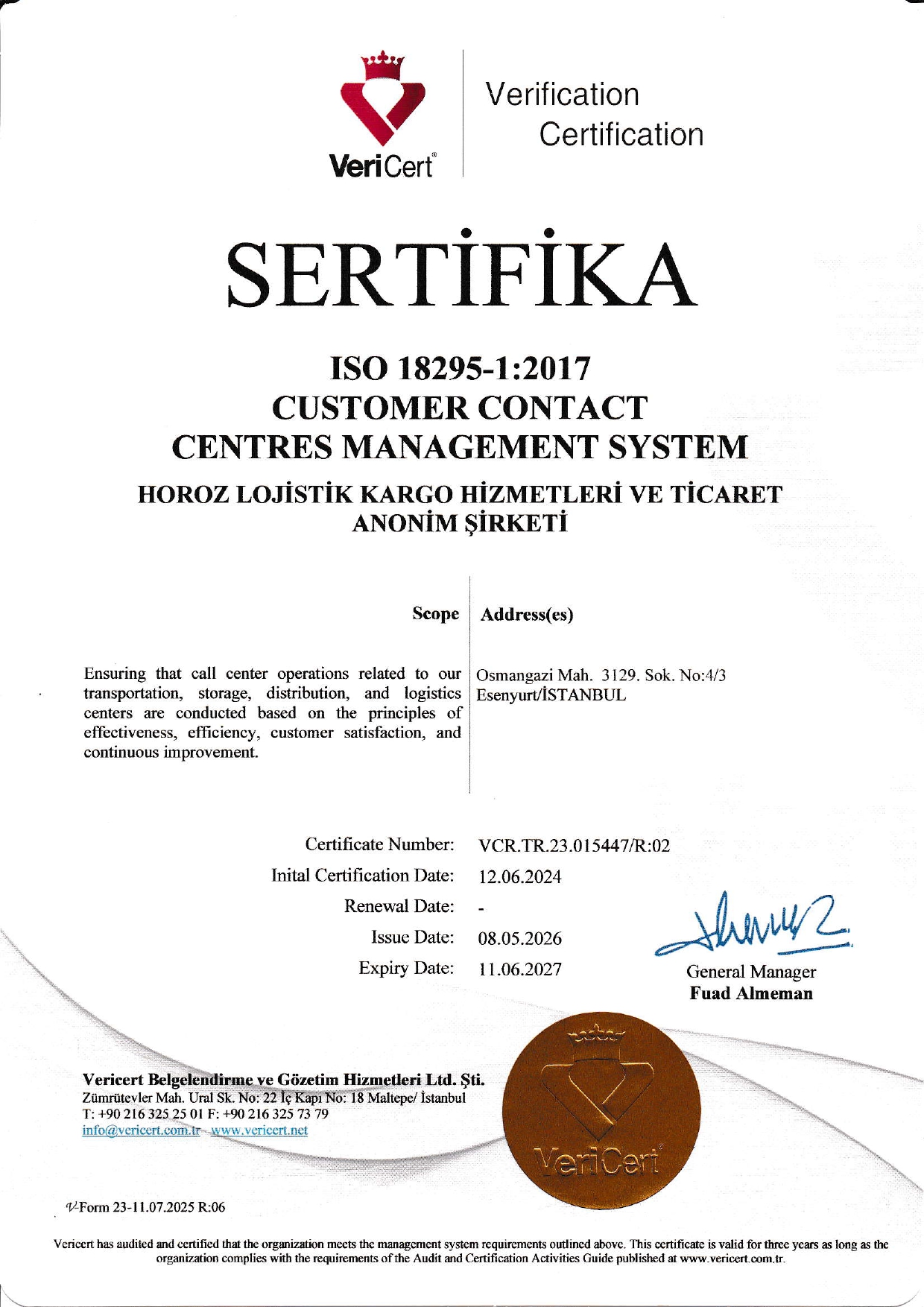 ISO 18295 CUSTOMER RELATIONSHIP MANAGEMENT (CRM) SYSTEM