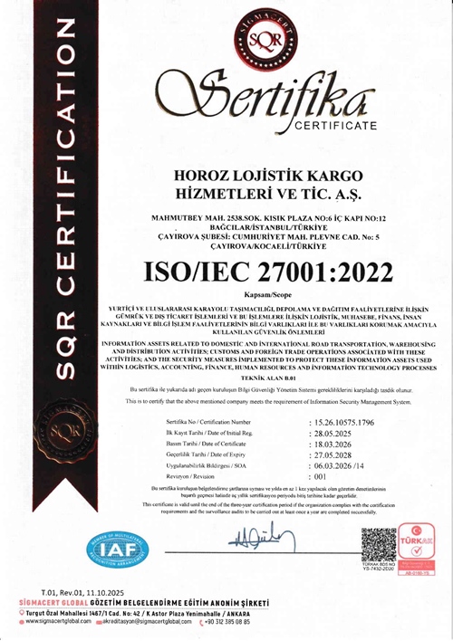  ISO 27001:2022 BİLGİ GÜVENLİĞİ YÖNETİMİ SİSTEMİ